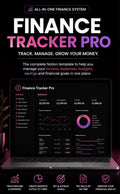 Finance Tracker Pro | Ultimate Personal & Business Finance Notion Template
